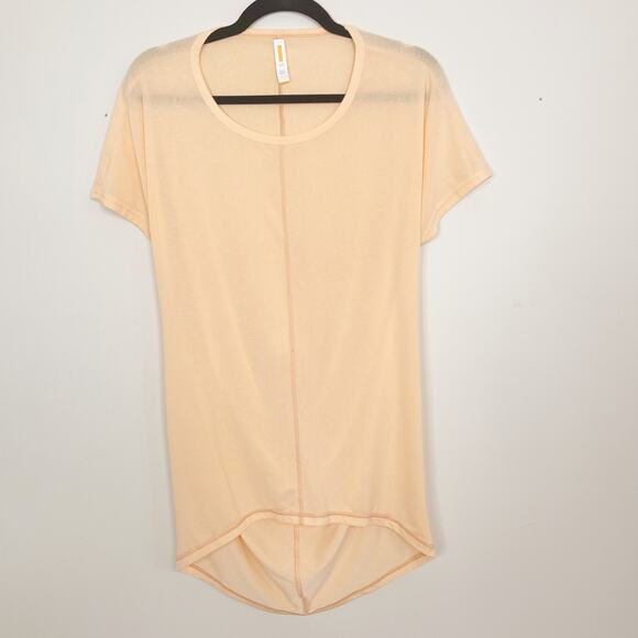 Lucy Drape Back Short Sleeve Workout Tee Small S High Low Hem Orange Creamsicle - Picture 1 of 10